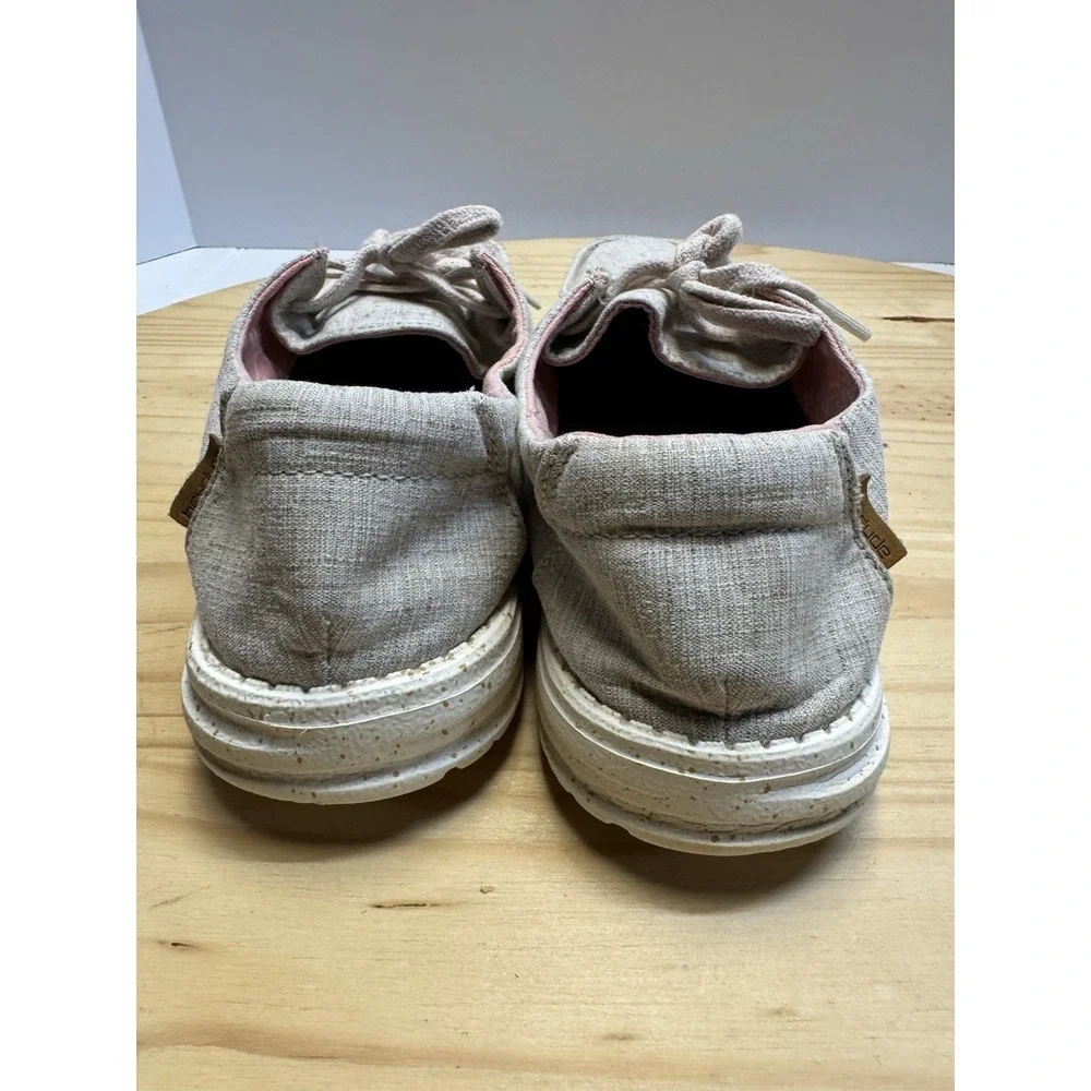 Hey Dude‎ Wendy Chambray White Nut Women's Slip On Loafer Shoes Size 8